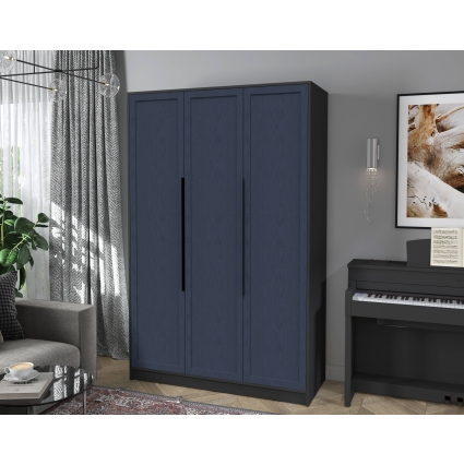 Шкаф распашной Тренд КТ-Ш3 (Антрацит ЛДСП/ Дуб королевский ЛМДФ) Ш1360 В2128 Г547